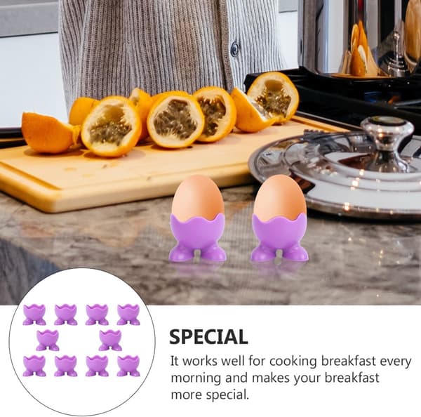 10 stk silikon eggebrett eggekokere kopper multifunksjonell designkopp