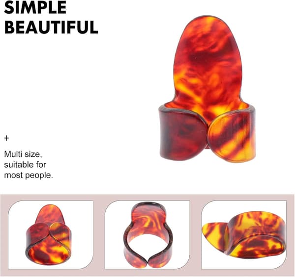 Gitarrfingerplektrumset Plasttumplektrum för akustisk gitarr fingerstyle och basspel