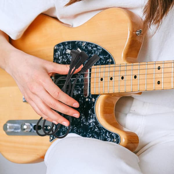 2 stk. gitar skjermkabel patchkabler for gitarpedaler med effektiv dobbel tilkobling