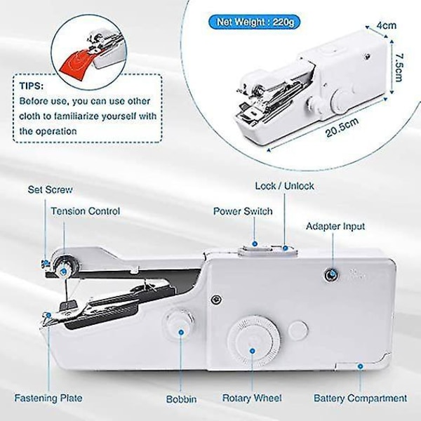 Håndholdt symaskin 25 stk Mini Bærbar Trådløs Sying