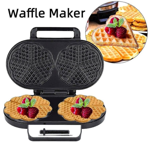 Dobbel Vaffeljern Hjemmelagd Kakemaker Frokost Toaster 1200w