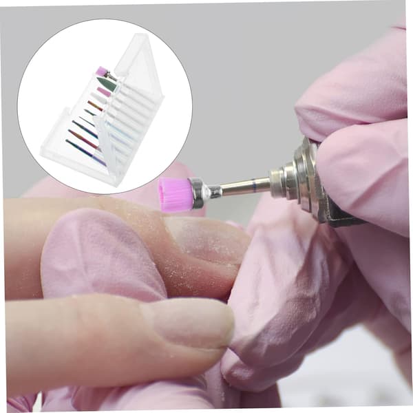 10 stk. neglebor bærbare manicure neglebor med assorterede farver rustfrit stål nylon silikone