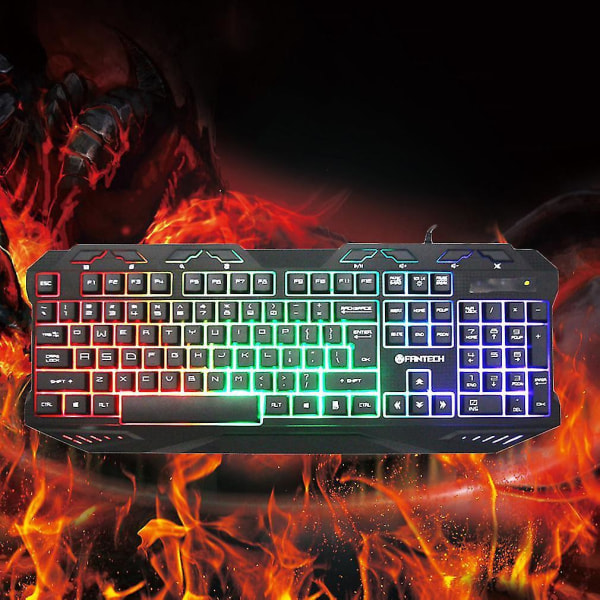 K10 Ergonomic Pro Gaming Keyboard Metal Kabelansluten USB