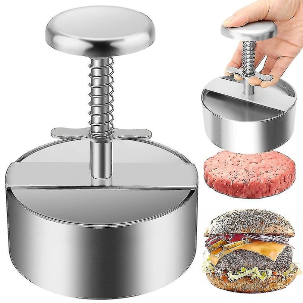 Homemiyn Burgerpress, Premium Hamburgerpress i Rostfritt Stål, Justerbar Hamburgerpatty Maker-yuhao