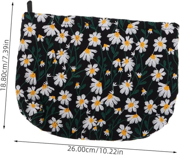 Daisy Blommig Sminkväska Robust Canvas Rese Necessär Organizer