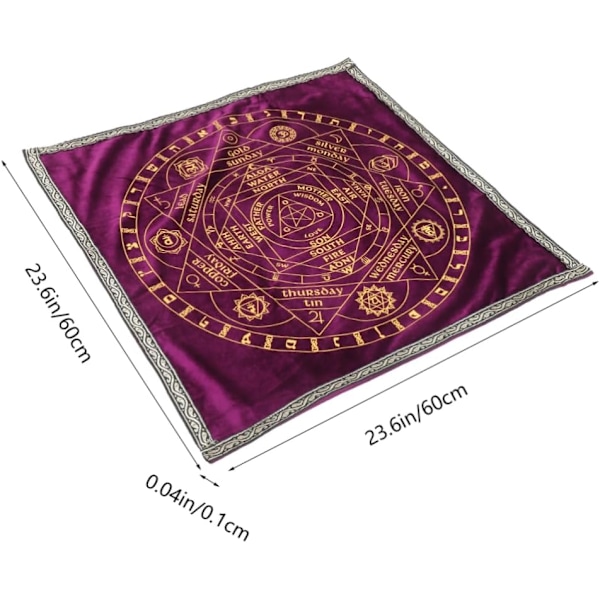 Alterduk 60x60cm Tarot Divinasjonsduk Fløyel for Tarotspill Lesesjoner