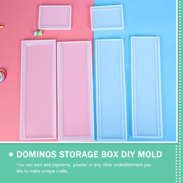 DIY silikoneform til rektangulær dominoboks, epoxyharpiks smykkeskrin
