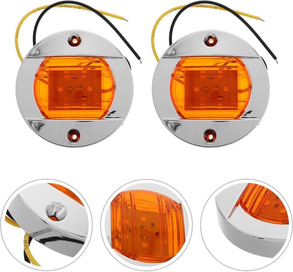 2st Edge Light runda släpvagnslampor med hög synlighet för fordon, båt, släpvagn