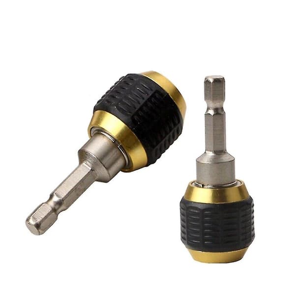 Hex Skaft, Hurtigkobling Borbit Hurtig Skift Adapter Konverter. (sort+guld) (2 stk)