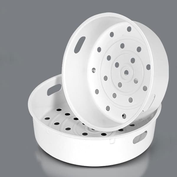 2 stk. dampstativ i plast, dampkurv til riskoker, slitesterk, jevn oppvarming, hvit dampstativ