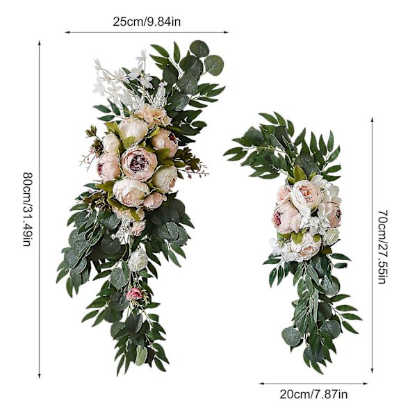 2 stk. Bryllupsbue Blomster Kunstige Swag Party Ornament
