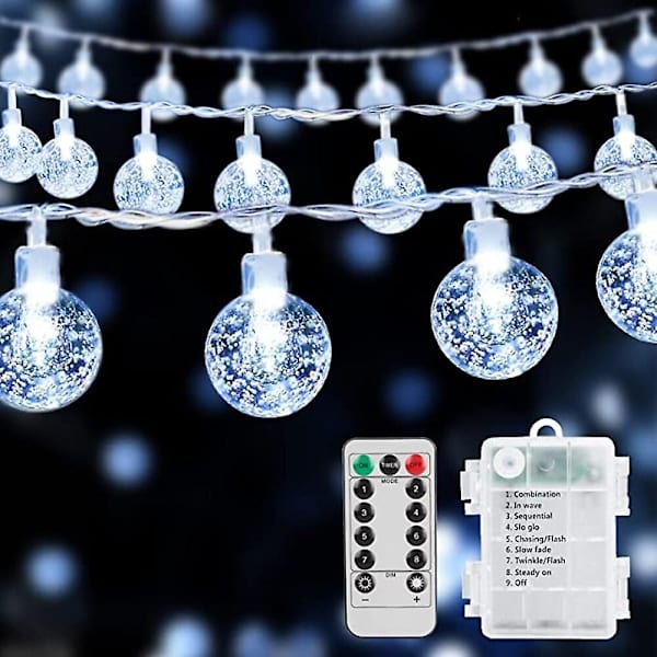 5m 50LED Kristallkula Strängljus Utomhus Sagoljus
