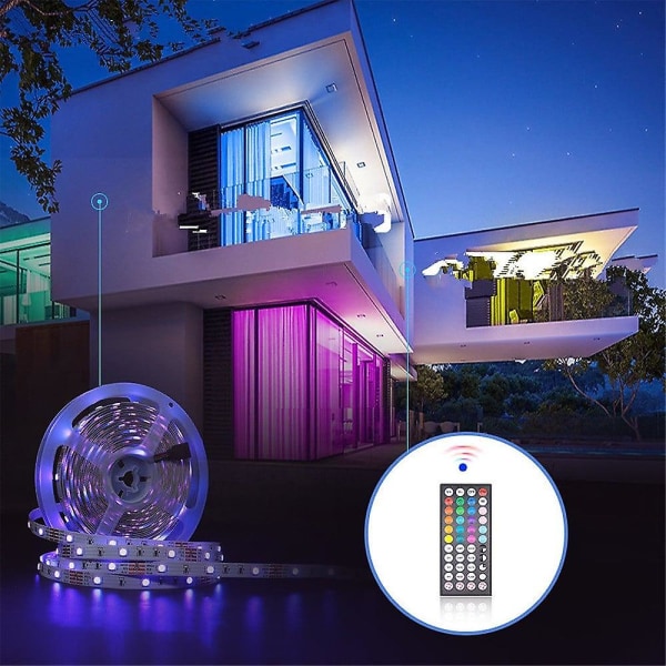5 m LED-nauhavalot Bluetooth sovellus Rgb Smd 2835 Ip20 Dc12v Home