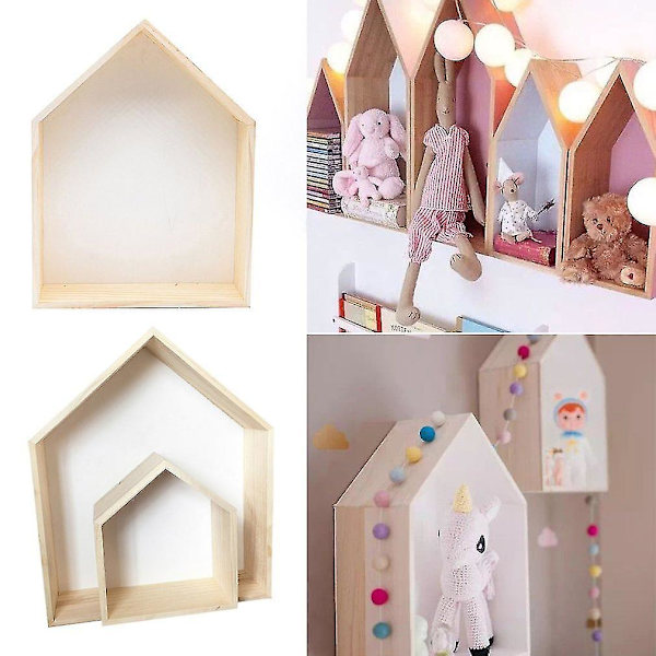 Söt Liten Trähus DIY Förvaringslåda