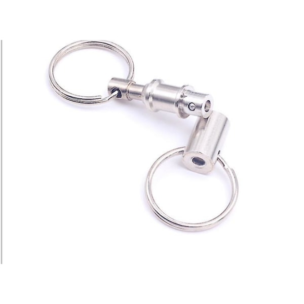 Aftagelige Pull Apart Hurtigudløsnings Nøgleringe To Split Ringe (sølv) (3 stk)
