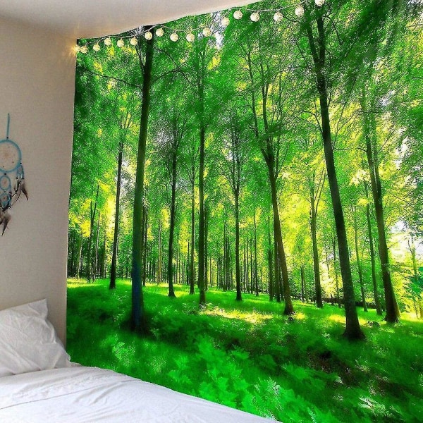 150x130cm Green Forest Tapestry Vægdekoration Hængeklud 93b5 | Fyndiq