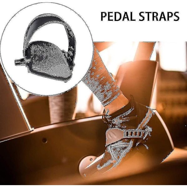 Sykkelpedalstropper for trening, kraftige justerbare universelle pedalstropper