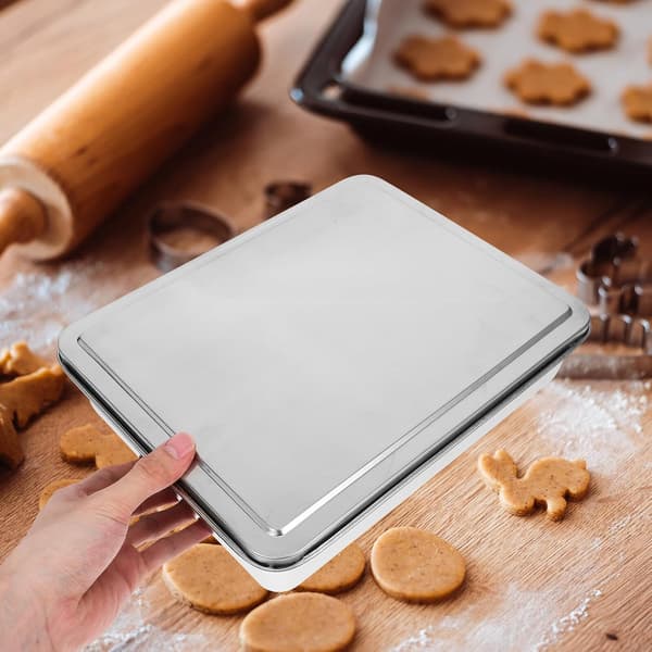 Tiramisu kakeform i rustfritt stål med lokk 28x22x6cm Rektangulær Gjenbrukbar Stekebrett
