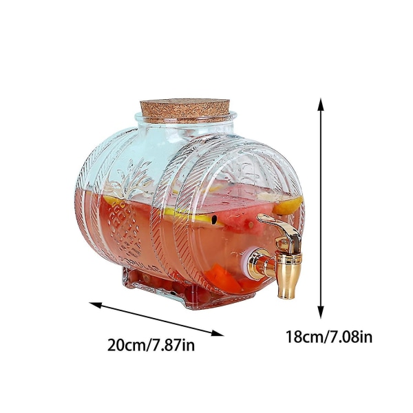 Finedine Glas Drikkedispenser Køleskab 1 Gallon Drikkevarer