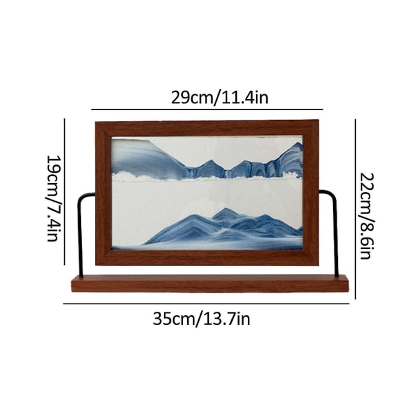 Bevægeligt Sandkunstbillede Glas 3D Kvadratisk Sandscape