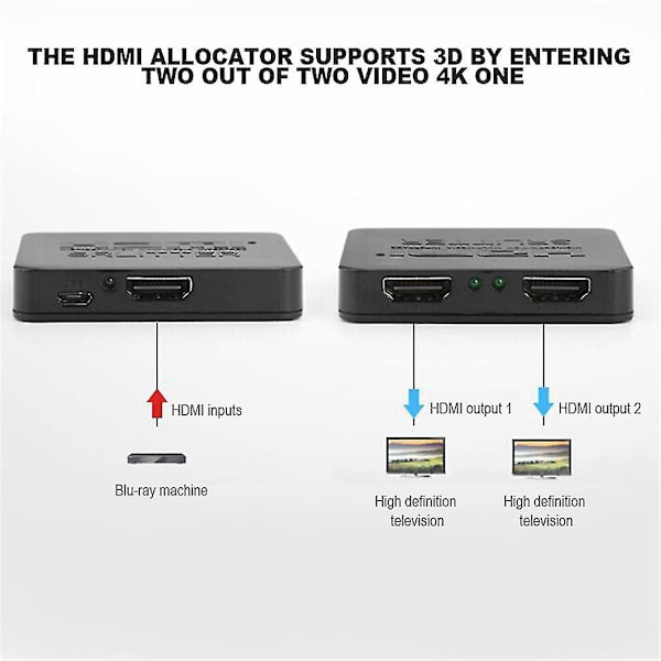 One In Two Out Vahvistin HD HDMI-jakaja 3D-tuella