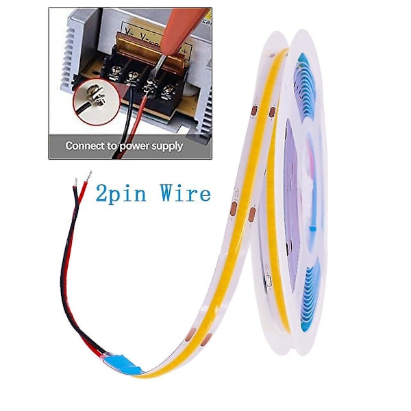 5m 16.4ft COB LED-remsa DC12V Flexibel 8mm CRI90 LED-tejp