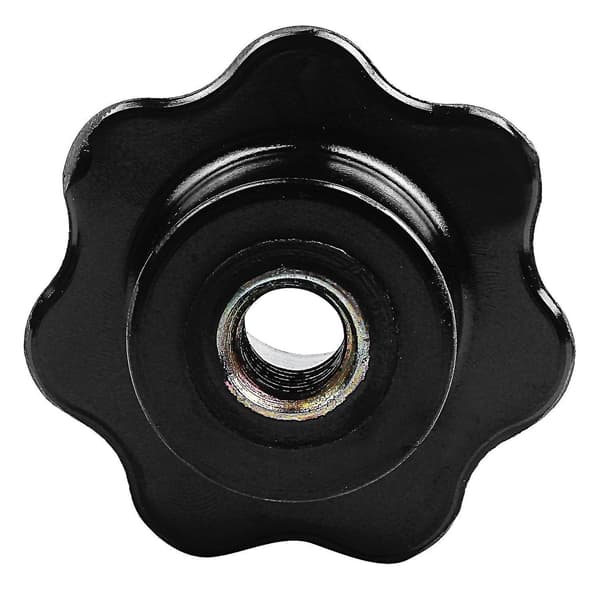 5 stk. Sorte Stjernegrebsknapper, Hun-Gevind Diameter 8mm, Hoveddiameter 40mm