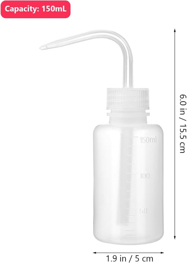 3 st 150 ml plastflaskor vita, små tvättflaskor för växtvattning och vätskedispensering