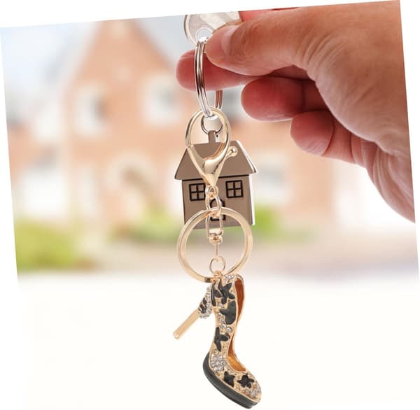 2 st söta skonyckelringar Högklackad nyckelring Rhinestone Väskberlock Handväskberlock för kvinnor