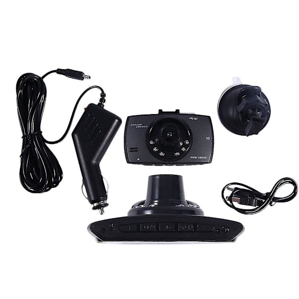 2,4 tommer LCD-skærm HD 1080p bil-dashcam DVR nattesyn