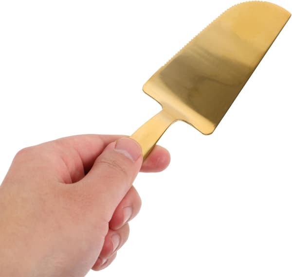 Tannet Pizzakakespade i Rustfritt Stål 11.8x3.9x0.8tommer Stilig Solid Gjenbrukbart Bakeverktøy