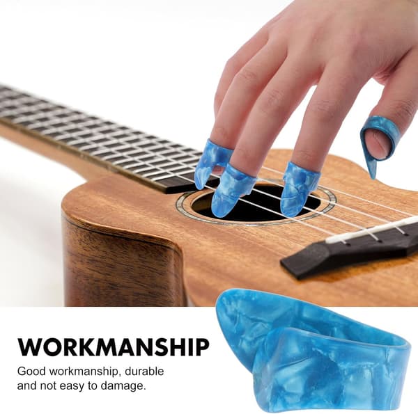 Gitarrfingerplektrumset Plasttumplektrum för akustisk gitarr fingerstyle och basspel