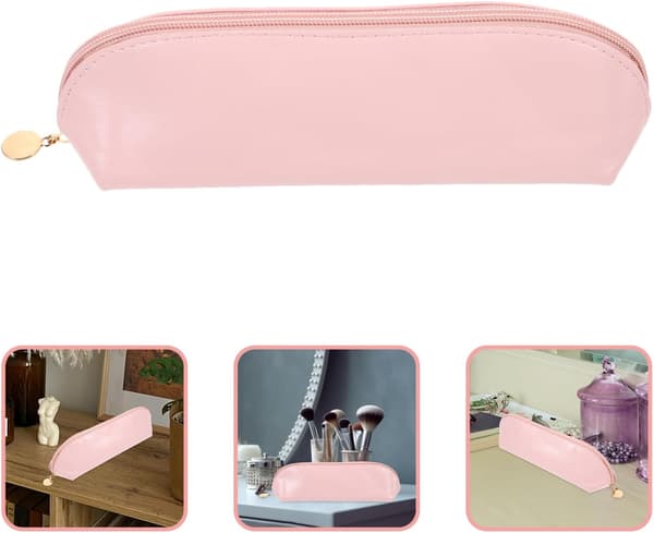 Makeup Organizer Taske Kompakt PU Læder Kosmetikpung til Rejser Effektiv Opbevaring