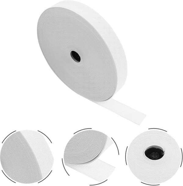 20M Hvit 2,5 cm Strikket Elastisk Bånd Høy Elastisitet Flettet Strekkstropp