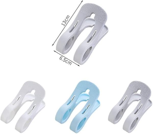 4 stk Plast Tørke Klyper, Multifunksjonell Klype Sklisikre Klesklyper