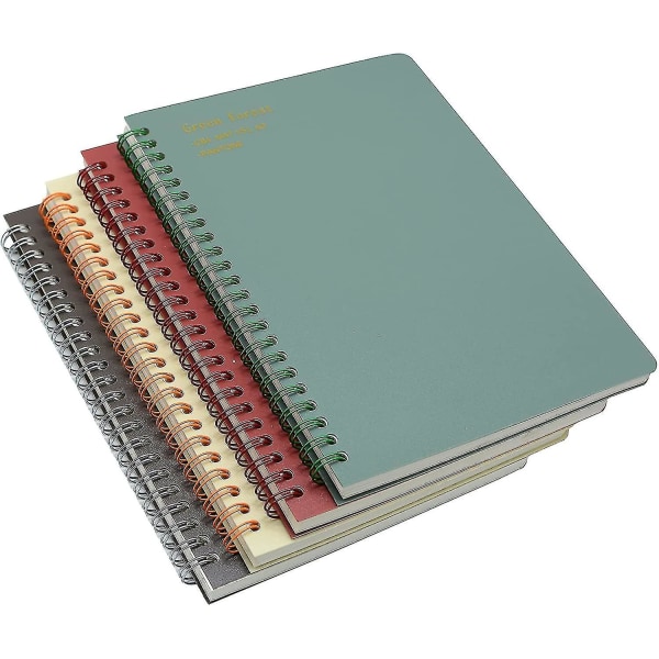 4-pack (a5) Spiral Notebooks Journal Inbunden 8,26 X 5,9 tum 160 sidor Notebook White Paper