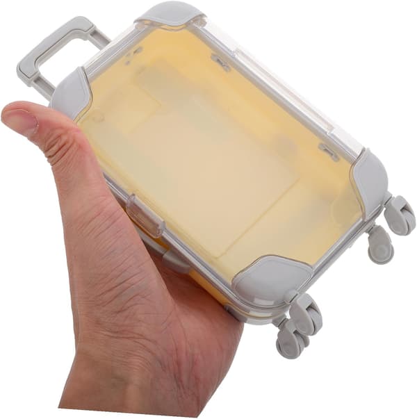 2 stk Mini Koffert Øyenvippe Oppbevaringsboks Reise Sminke Organizer Plast Etui Tom Oppbevaringsboks