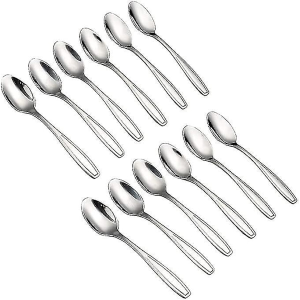 12 st. Espresso-skedar i rostfritt stål, Mini-kaffeskedsset