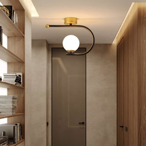 23 cm LED-kattovalaisin Veranta Musta Kulta Maapallo Pohjoismainen Geometrinen