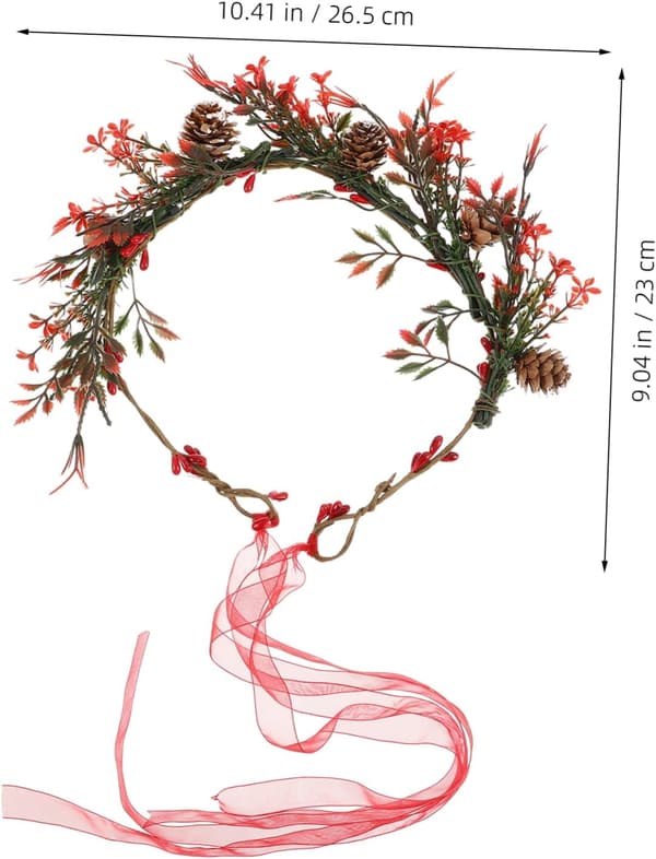 Julekrans Hårtilbehør Festlig Blomsterkrans Pannebånd