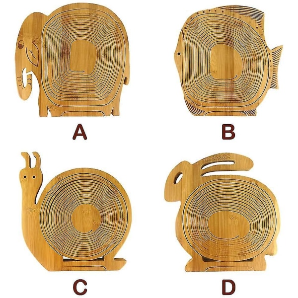 Foldbar Dyre-Frugtkurv Bambus Frugt Skål Holder Kurv