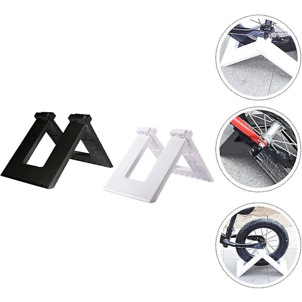 Barnebalanse sykkelparkeringstativ Brakett Skid Steer Fastmontert Ramme Sykkelparkering Display Støtteramme (svart hvit) (2 stk)