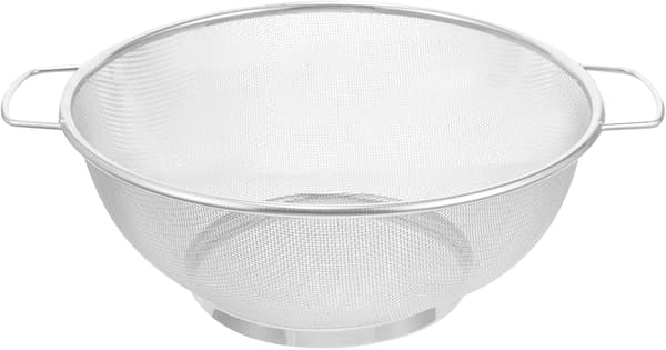 Durkslag i rostfritt stål, finmaskigt durkslag, silver, multifunktionell filterkorg
