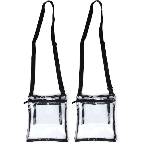 2-pak lille gennemsigtig håndtaske, skuldergennemsigtig vinyl messenger  taske 7e42 | Fyndiq