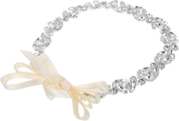 Strassbröllopsbälte med satinband Elegant klänningstillbehör