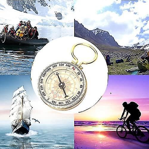 Camping Survival Kompass Metall Fickkompass Koppar Lysande Orientering Kompass