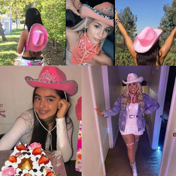 Cowgirl Hatte Stjerne Kvinder Bachelorette Fødselsdagsfest Hatte Cowgirl Cosplay