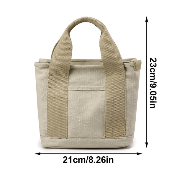 Stor Kapacitet Multi-ficka Handväska Canvas Tote