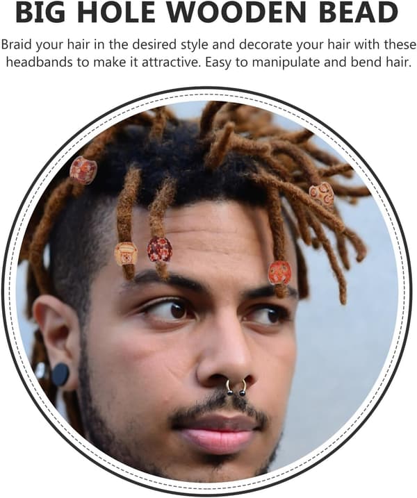 100 stk. treperler til dreadlocks, store hull, DIY hårfletteperler for hårforlengelser, egnet