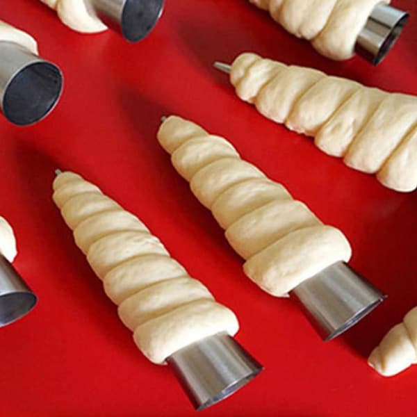 10 stk. koniske rørkegleformede wienerbrødsforme Croissant bageværktøjsforme 10 stk.